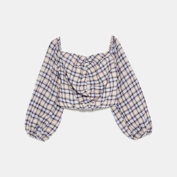 ZARA Plaid Cropped Top  - Picture 2 of 4